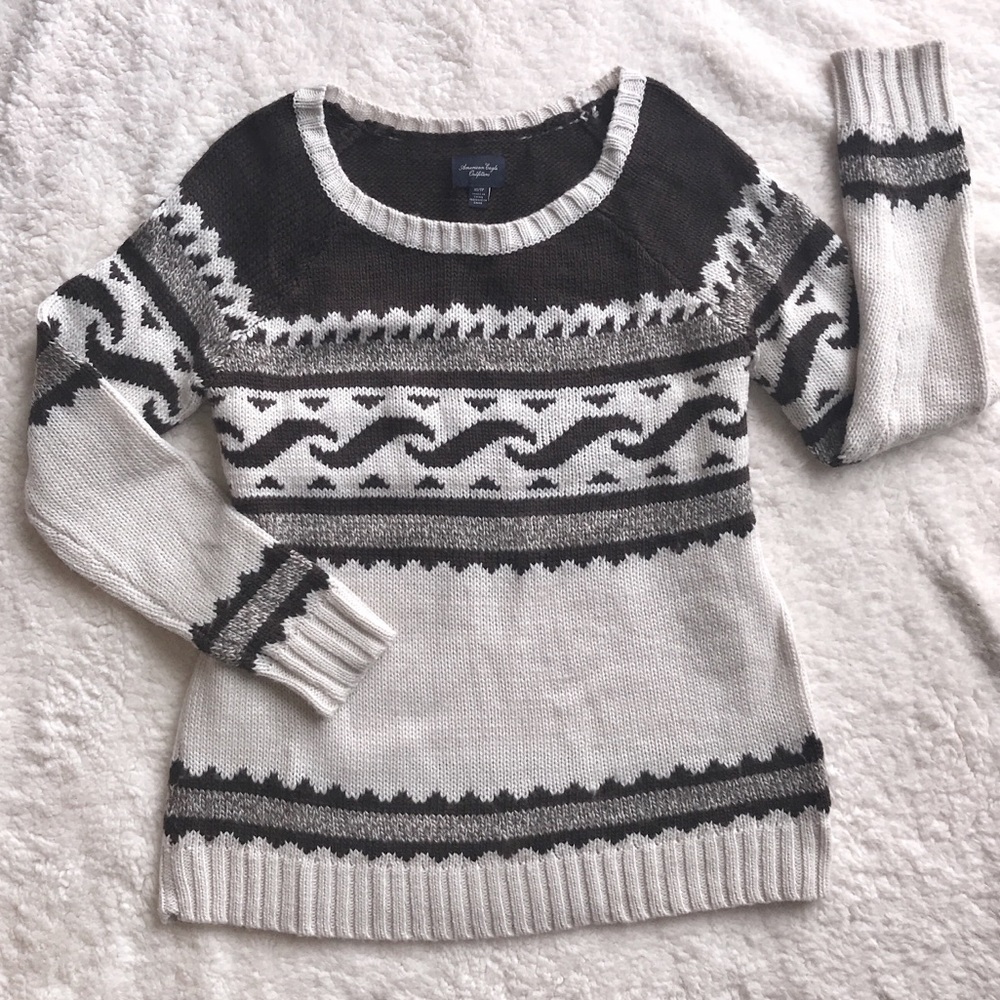 AE Wool Sweater Brown Cream